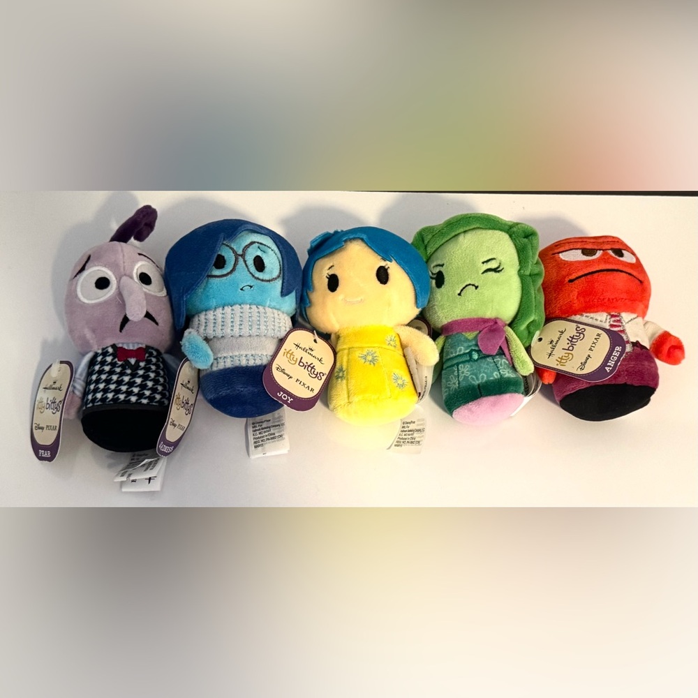 Hallmark Itty Bittys 4" Disney Pixar Inside Out FULL SET of 5 with tags